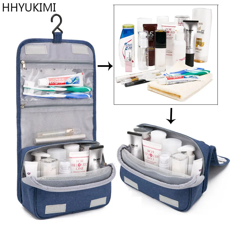 HHYUKIMI Travel Cosmetics Storage Bag Women Waterproof Oxford Makeup Bags Bathroom Organizer Of Por