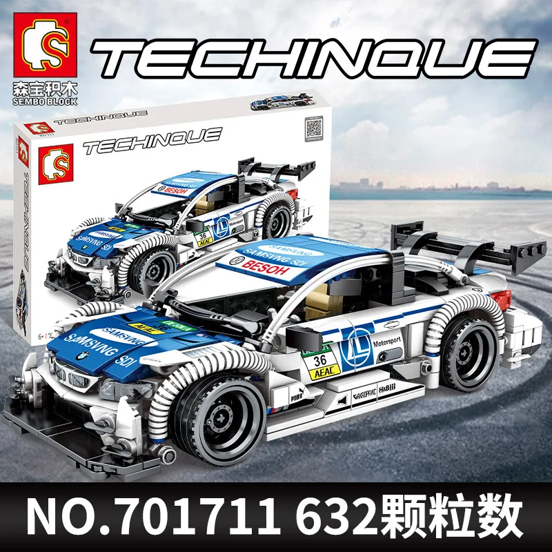 

701711 technology series M4 sports car Warrior model children's inserting assembled puzzle small particles Building Blocks Gift