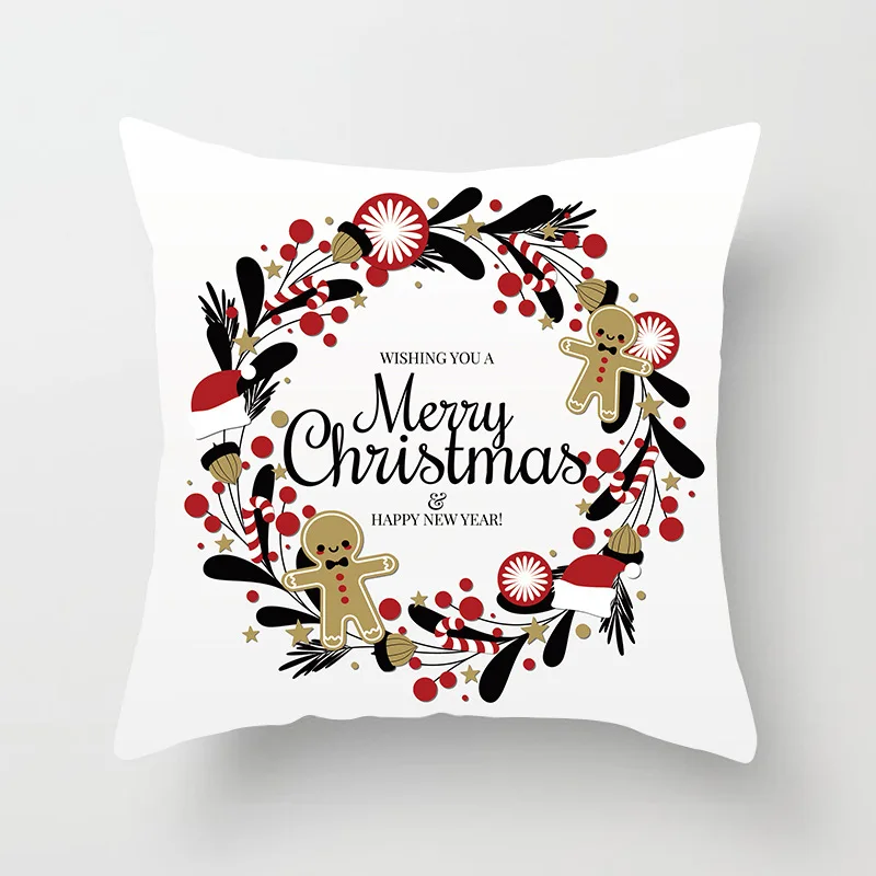 45x45 см хлопок лен веселая Рождественская наволочка для подушки Noel Рождественское украшение для дома год Декор Navidad подарки на Рождество