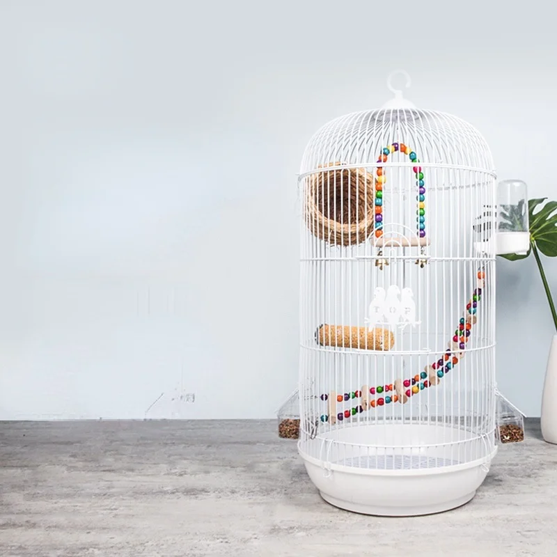 

roundness birdcage The parrot cage large size luxury villa white birdcage cockatiel peony myna mannikin Pearl bird birdie cage