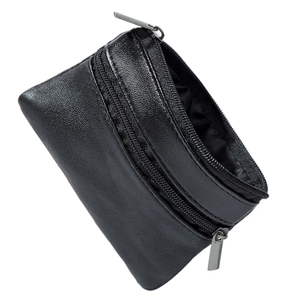 Pouch Wallet Zipper Key Bag Solid Coin Purse Money Men Women Card Holder Gift Soft Artificial Leather Pocket Mini