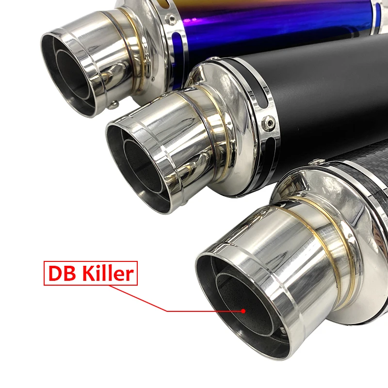 60mm Diameter Slip On Exhaust System Muffler Pipe including DB Killer Silencer Universal fits Motorcycles R6 ZX-6R S1000RR10
