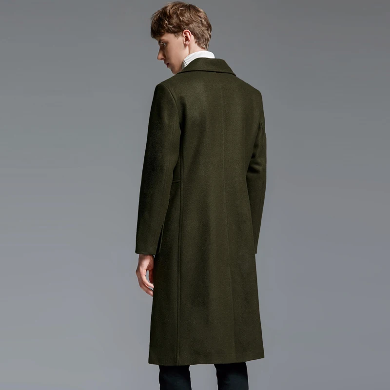 New Winter Wool Coat Male Luxury Double Breasted Thick Long Style Mens Jackets And Coats Plus Size 6xl Solid Color Man Trench