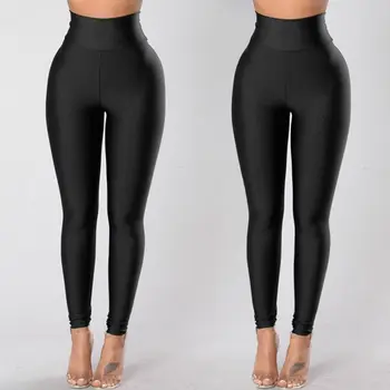 

2020 Women Legging Tight Solid Fluorescent Gym Sportswear Pant Leggings Running Training Spandex Elasticity Casual Trousers New