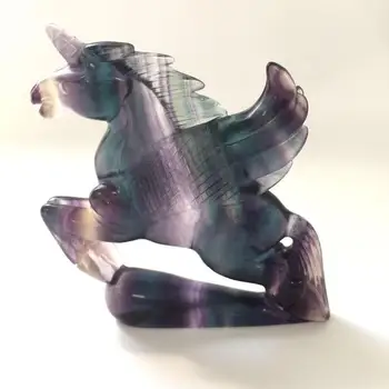 

High Quality Natural Fluorite Hand Carved Crystal Unicorn For Present Or Collection ZY