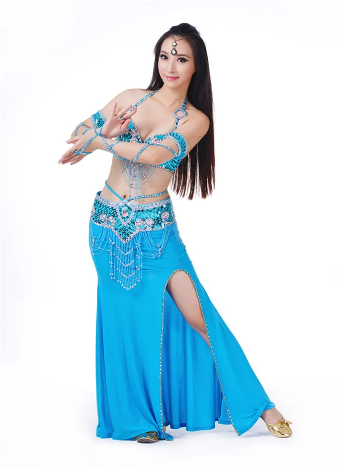 2020 Performance Belly Dancing Costumes S/M/L 2pcs Bra&Belt Sexy Dancing women dance clothes Set bellydance wear
