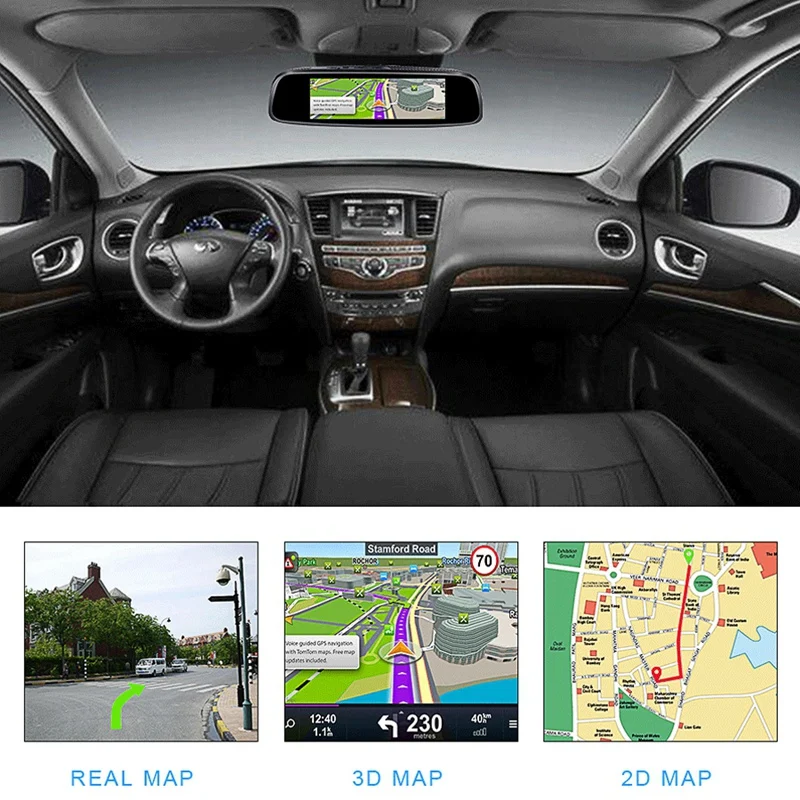 Camlive E09N Автомобильный видеорегистратор 8 дюймов 4G ADAS Dual Cams автомобильный зеркальный видеорегистратор HD1080P gps Bluetooth навигация автомобильный рекордер Android 5,1