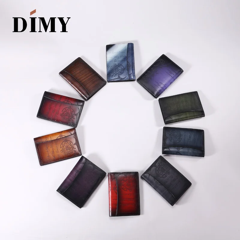 DIMY ручной работы итальянская натуральная кожа мужские кредитные модные кошельки для банковских карт маленький Epure Scritto кожаный бизнес-держатель для карт