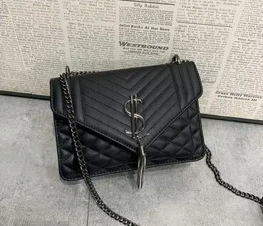 Black Bag Женская модная сумка; тапочки из лисьего меха; женские меховые шлепанцы; женская клетчатая сумка через плечо; пушистые босоножки из лисьего меха - Цвет: Black Bag