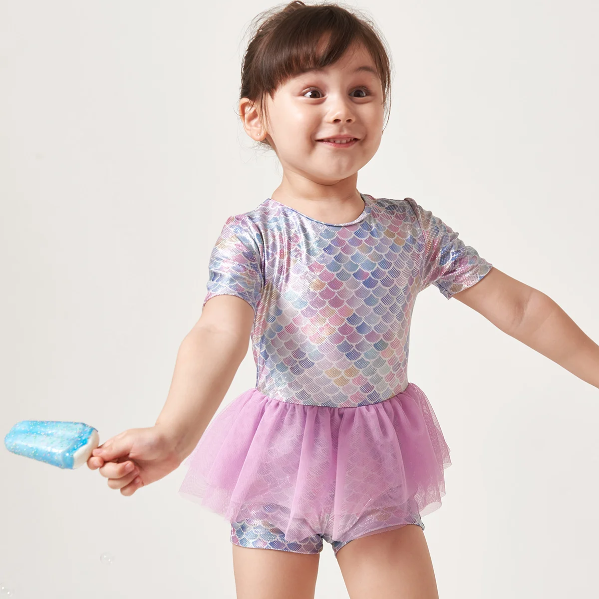 Julysand Girl Swimsuit High-end One Piece Swimsui Kids Lovely Mermaid Mesh Skirt Ruffles Skin CareBathing Suit for Toddler Girls