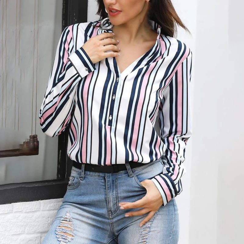 blusas rayadas manga larga