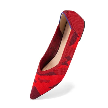 

Donna-in Soft Sole Casual Knit Women Flats Fashion Patchwork Leopard Women Home Shoes Flat Heel Autumn Female Shoes 2020