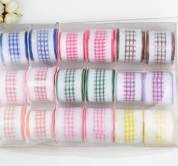 

2 yards 2.5cm grid Polyester Ribbon for Garment Accessories Decoration Gift Packaging Stuff Handcraft Supplies