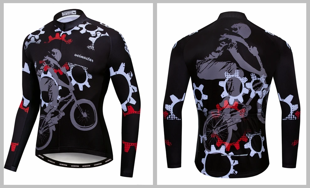 cycling jersey Men Mountain Bike jersey fall MTB Bicycle Shirt long sleeve Road blouse Top Breathable autumn skull black