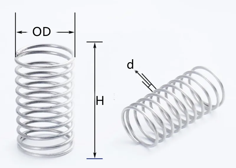 10pcs Wire Dia 0.8mm OD 5-14mm Length 10 to 50mm Helical Compression Spring 