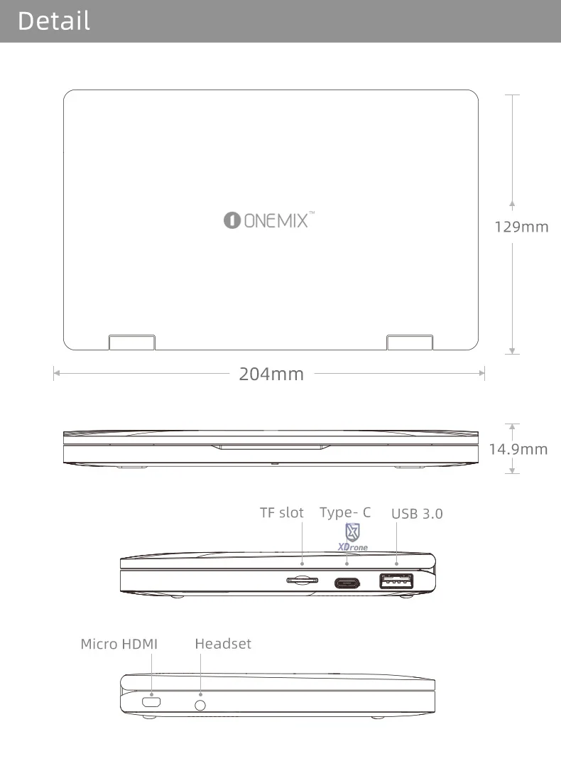 Мини ноутбук One Mix 3 S, Windows 10, карманный ноутбук, ПК, 8,4 дюймов, Intel M3-8100Y, мини ПК, 16 ГБ, 512 ГБ, PCIE, сканер отпечатков пальцев