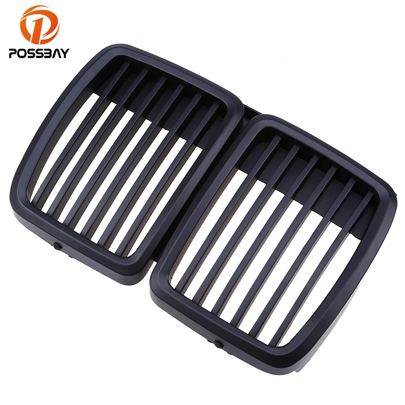 POSSBAY Car Front Kidney Grille Grills Matte Black Bumper Center Grill for BMW 3-Series E30 316i/318i/320i/325e Cabrio 1986-1993 |