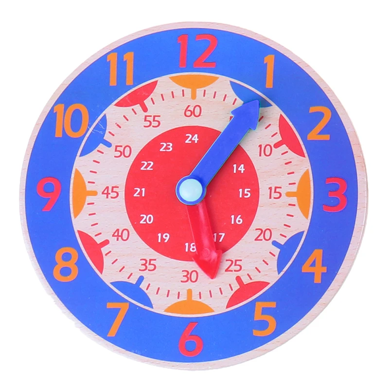 Children Montessori Wooden Clock Toys Hour Minute Second Cognition Colorful Clocks Toys for Kids Early Preschool Teaching Aids 9