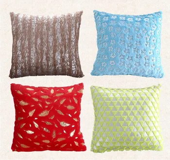 

Cushion Covers For Sofa Car Living Room Decor Plush Gold Stamping Pillowcases Geometric Cushions Covers Throw Pillow Case Cojine