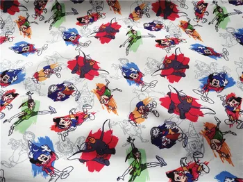 

50*140CM Cartoon mickey Dumbo patchwork canvas fabric for Tissue Kids home textile for Sewing Tilda bag Curtain tablecloth