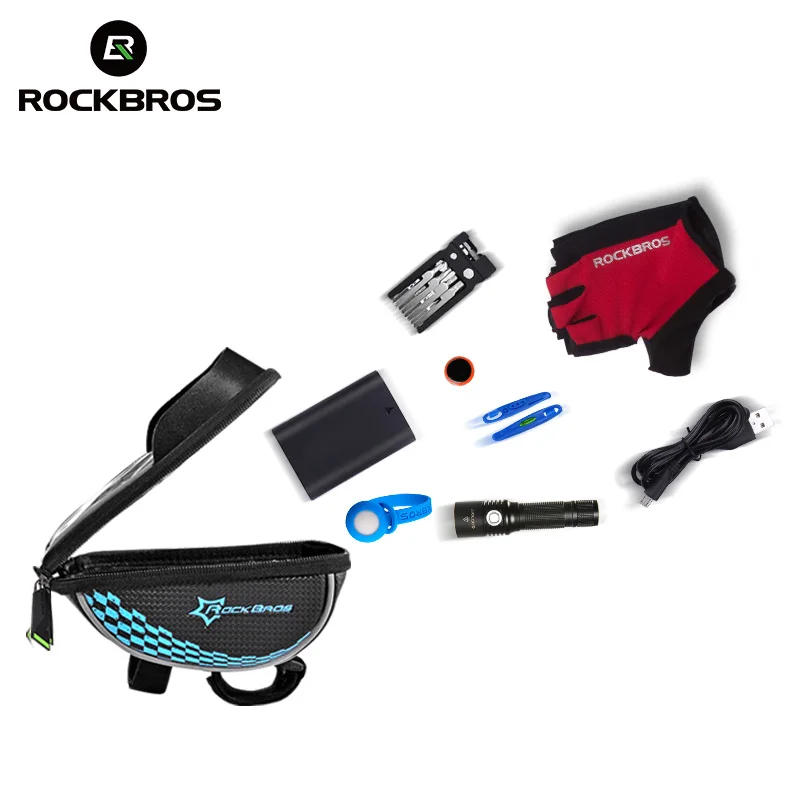 ROCKBROS 5," велосипедная сумка, велосипедная Рама, трубчатая сумка, водонепроницаемый чехол для телефона с сенсорным экраном, отражающий с тенью, перегородка, 5 цветов