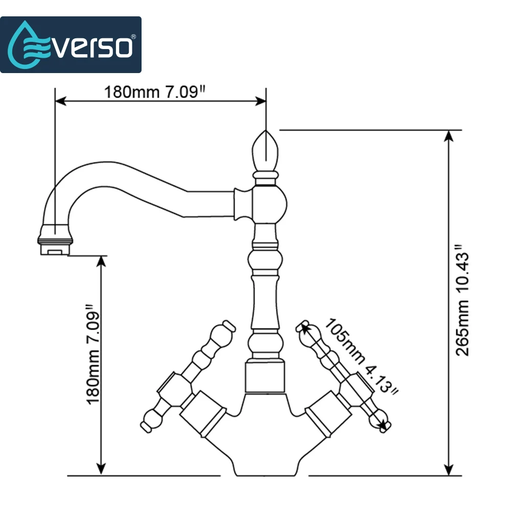 Высококачественный кухонный смеситель EVERSO Бронзовый Смеситель для воды