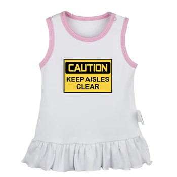 

Caution Keep Aisles Clear Daddy's Hunting Girl Design Newborn Baby Girls Dresses Toddler Sleeveless Dress Infant Cotton Clothes