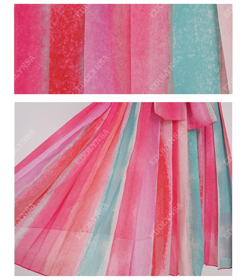 2020 Pink Bohemian Tie-dyed Bikini Cover-ups Sexy Spaghetti Strap Summer Beach Dress Chiffon Tunic Women Swimsuit Cover Up A401