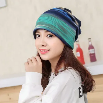 

Fashion Stripe Hat Skullies 2019 Autumn Winter Women Warm Beanies Pregnant Mother Beanies Caps Windproof Maternity Cap