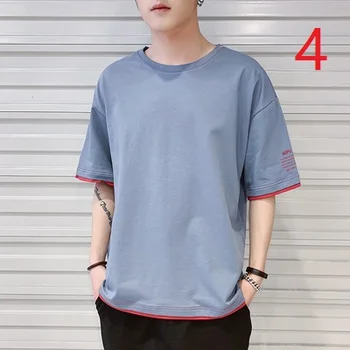 

T-shirt men's short-sleeved t-shirt Trends large size men's clothing plus fertilizer to increase half-sleeve summer tide 4319