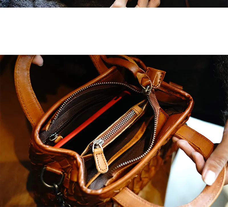 AETOO Head cowhide literature and art retro weaving small square bag, leather shoulder slant carry female bag