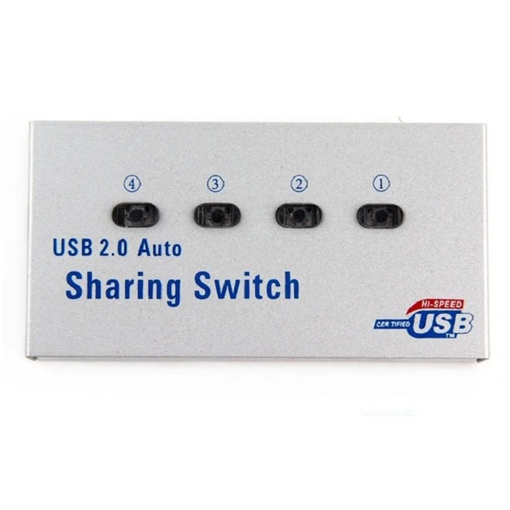 USB 2,0 2 порта Компактный ПК Переключатель концентратор металлический офисный принтер общий сканер разделитель электронный адаптер коробка