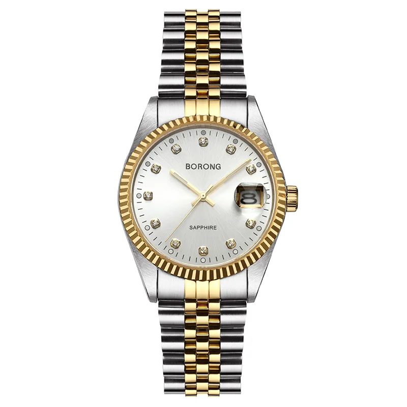 Мужские наручные часы, мужские часы, Топ бренд, роскошные BORONG, часы из нержавеющей стали, мужские часы erkek kol saati reloj hombre - Цвет: M-B