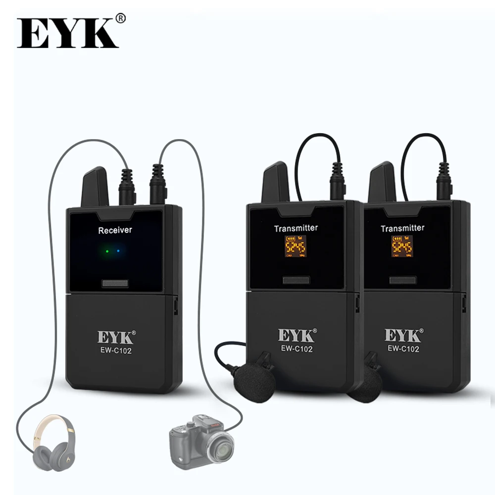EYK EW-C102 Camera Mic UHF Wireless Lavalier