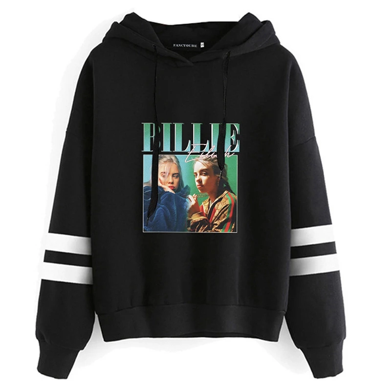 Billie Eilish осенне-зимние женские толстовки с капюшоном, Женский пуловер с буквенным принтом, повседневное пальто