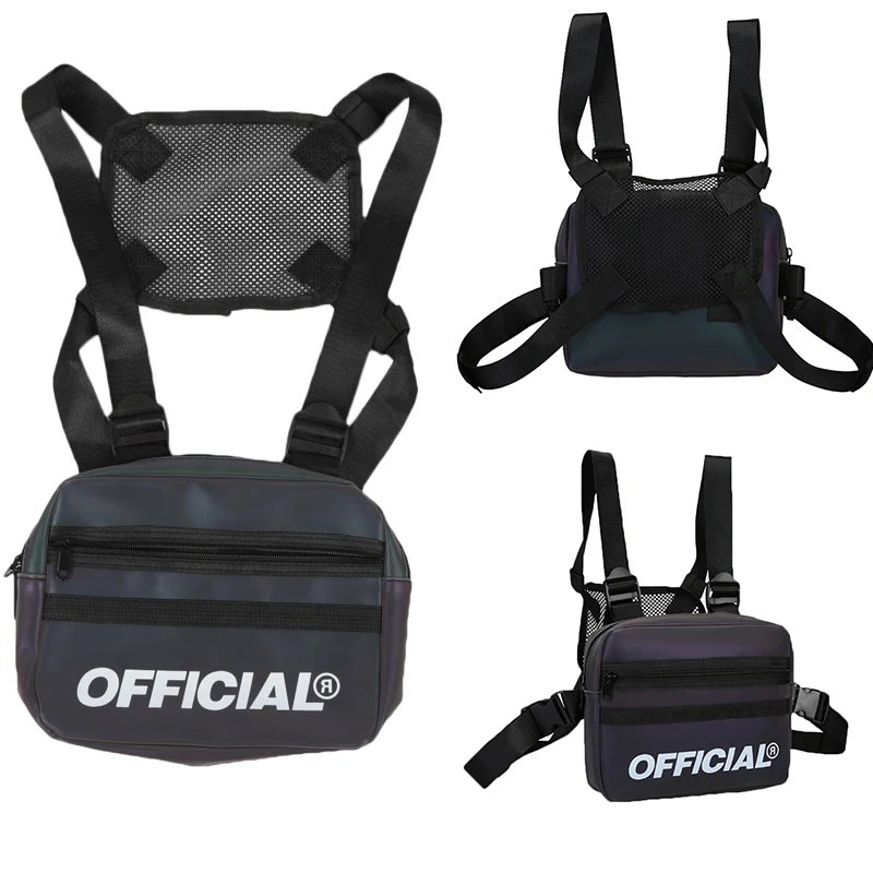 

New Sports Bags Street Style Reflective Chest Bag Multi-function Vest Chest Rig Hip-Hop Bag Waist Backpacks For Unisex