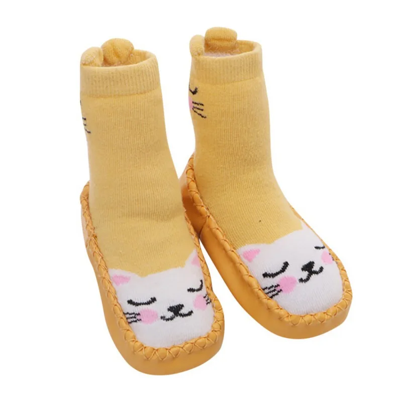 MV0134Y- Детские носки обувь Повседневные детские милые Носки с рисунком из мультфильма детские Нескользящие хлопковые носки-Тапочки - Цвет: MV0134Y-