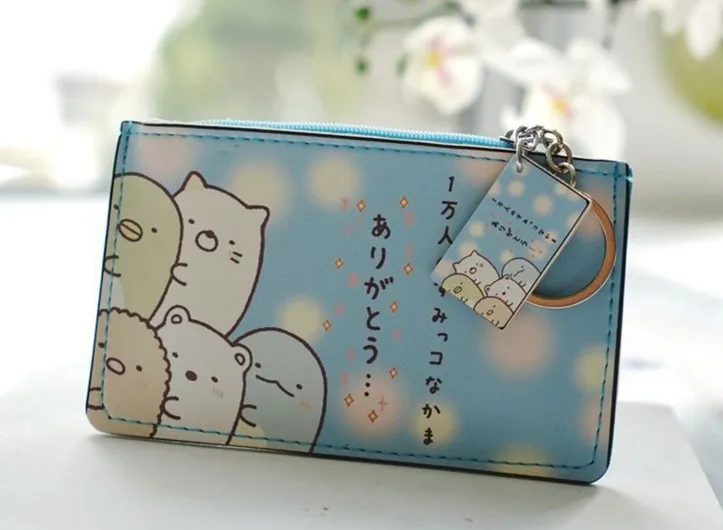 1 шт. Kawaii Sumikko модные аниме PU мини сумки Сумка для документов на молнии монеты карман повседневные кошельки карты унисекс подарки - Цвет: 5