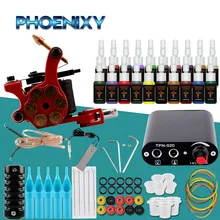 Стартовый комплект татуировки начинающего тату-машинка 4/6/10/20 цветные чернила комплект мини Мощность инструменты diy для боди-арта для макияжа Перманентная Татуировка комплект