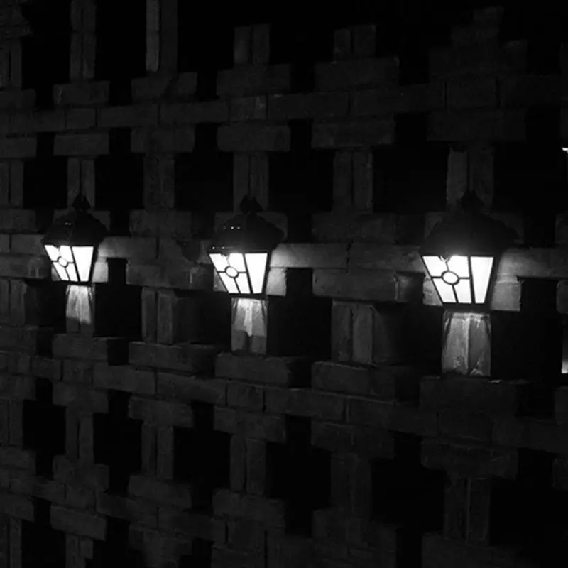 Ретро 2LED Солнечный настенный светильник Открытый водонепроницаемый садовый забор защитный светильник