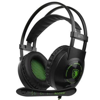 

3.5mm Gaming Headsets with Microphone Over Ear Music Headphones Black-green for PS4 New Xbox One Laptop Tablet PC Mobile Phones