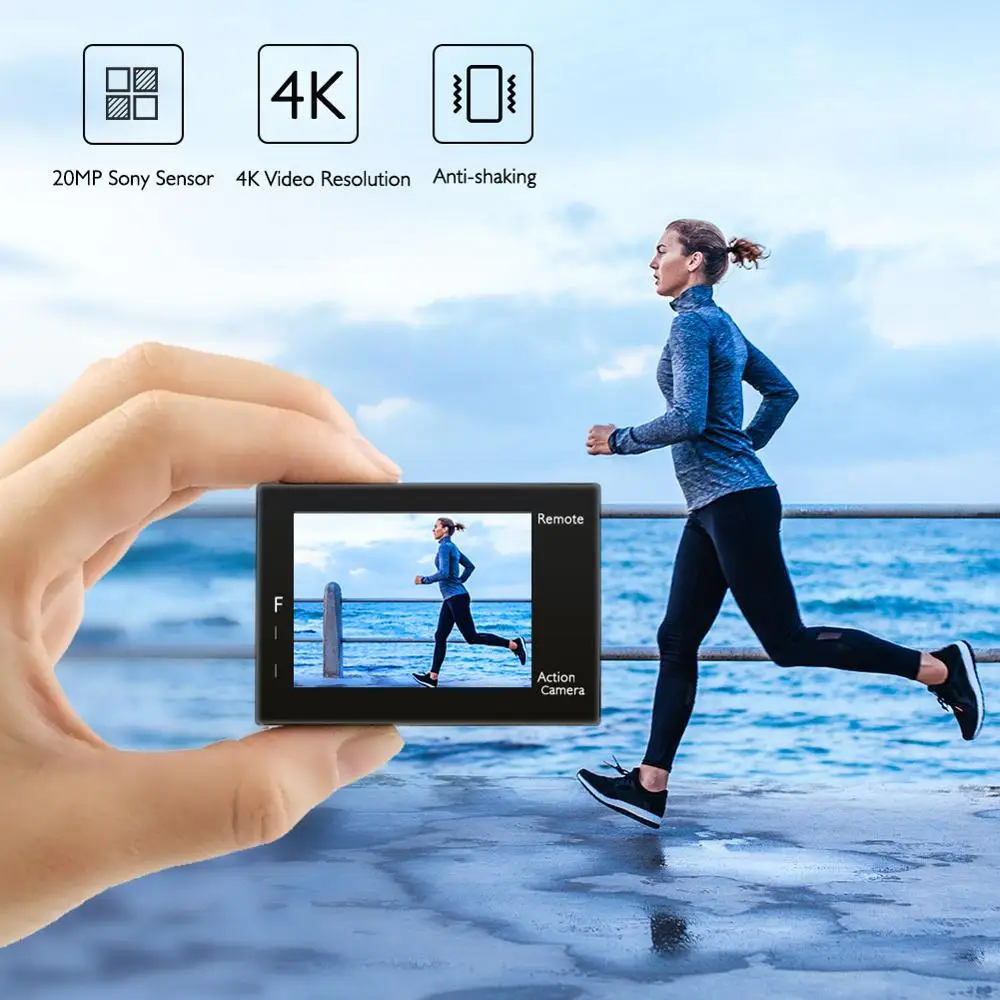 AKASO 4K 20MP Ультра HD Экшн камера Brave 4 2 ''WIFI EIS подводный водонепроницаемый пульт