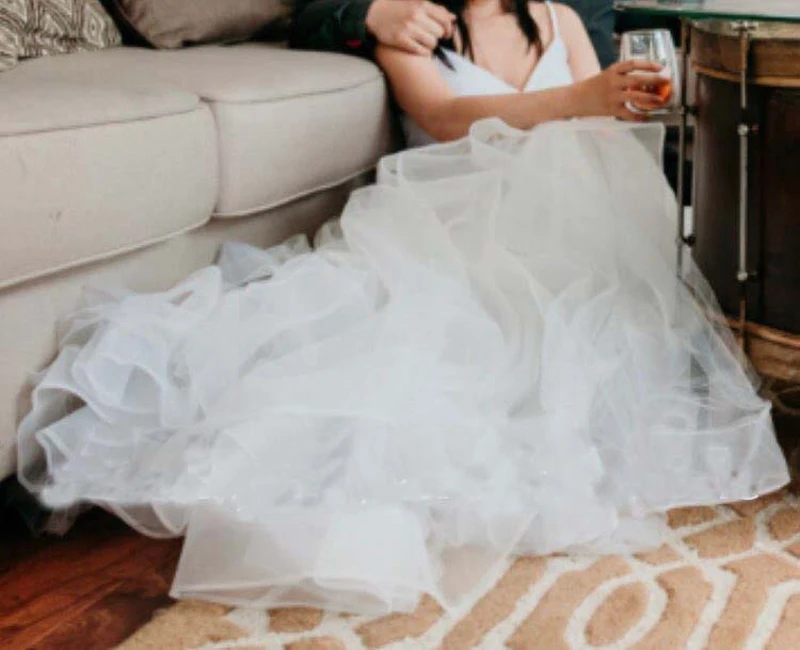 Romantic White Front Floor-Length Beach Wedding Dress 2020 Bridal Gowns Straps Tulle Zipper Back with tail Vestido De Noiva (4)