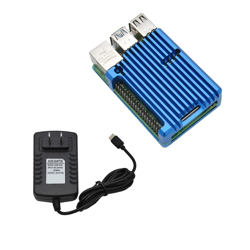 Для Raspberry Pi 4B 2G ram DIY Kit Поддержка 2,4/5,0 GHz wifi Bluetooth 5,0 с алюминиевым ЧПУ сплав защитный Синий чехол 5V 3A P