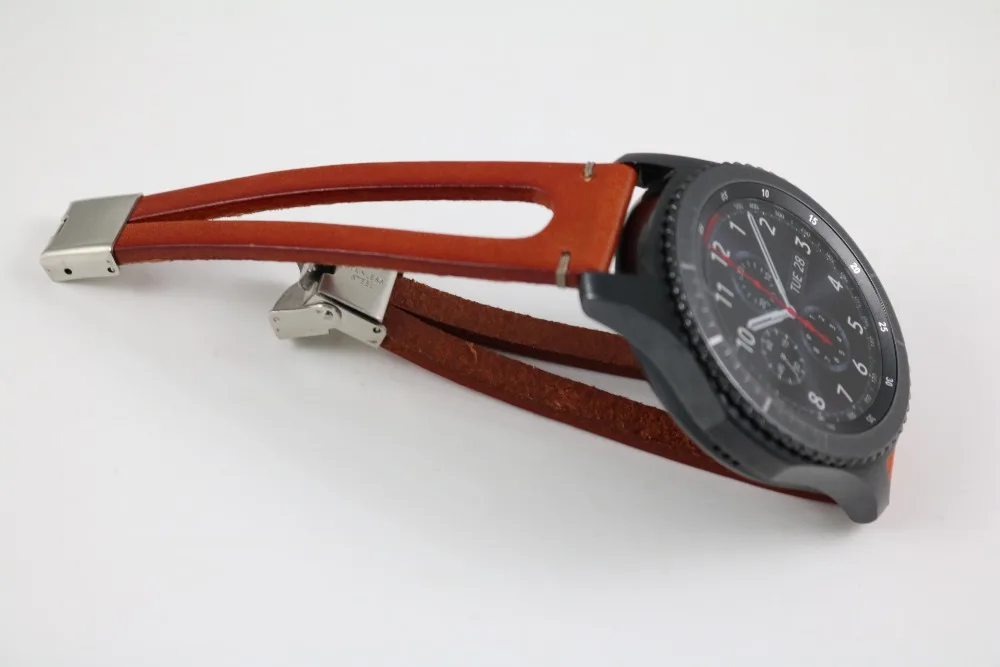 22 мм в стиле ретро с кожаным ремешком для samsung gear S3 Frontier Classic Galaxy Watch 46 мм умный Браслет сменный ремешок для Amazfit