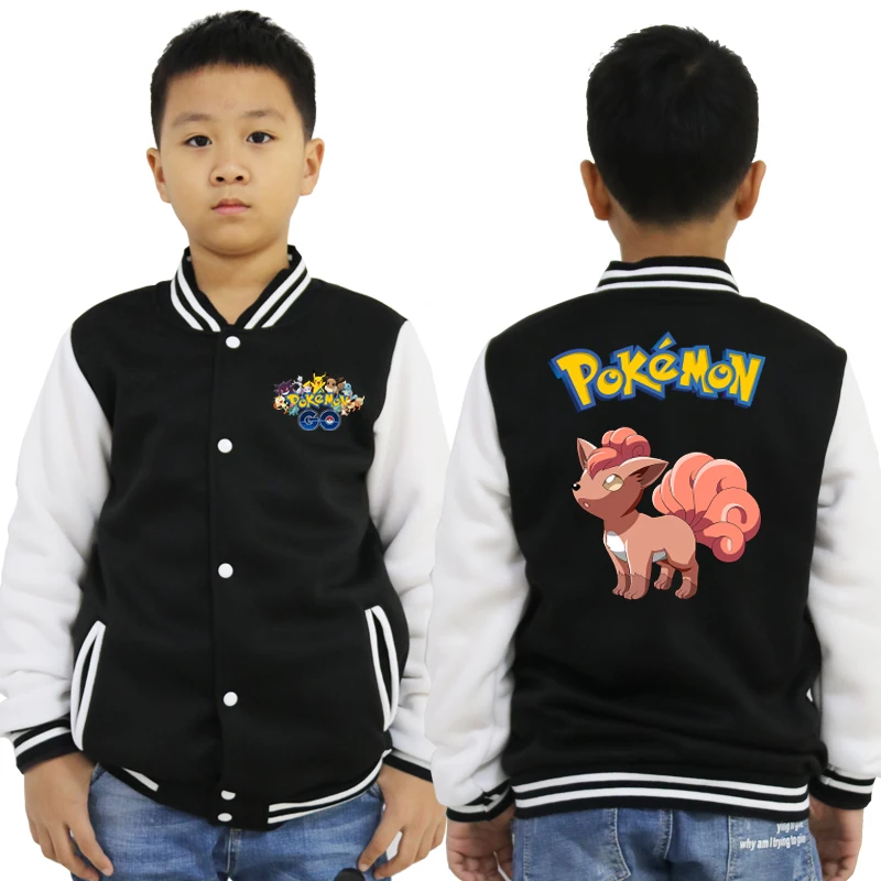 baseball jacket 18 Новинка; бейсбольная куртка с покемонами; толстовки для малышей; повседневная детская верхняя одежда с рисунком Пикачу; весенне-осенняя одежда для мальчиков и девочек - Цвет: baseball jacket 18