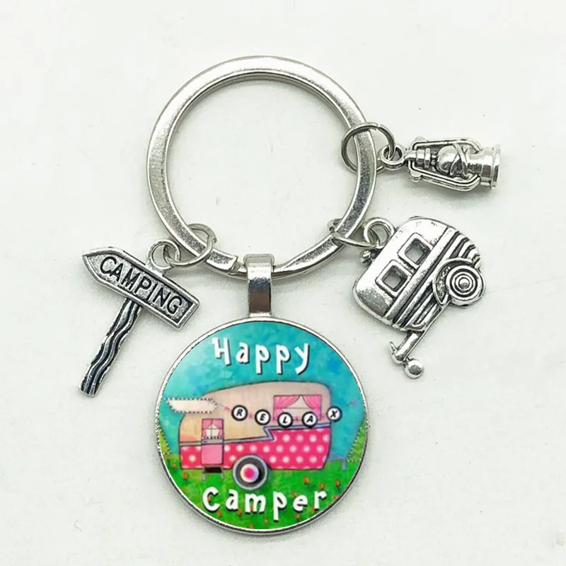 Camping key. Keychain Camping.