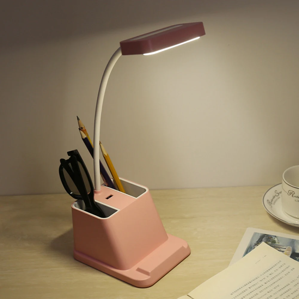 Перезаряжаемый светодиодный Настольный светильник с сенсорным затемнением, USB настольная лампа для детей, чтения, кабинета, прикроватной кровати, спальни, гостиной