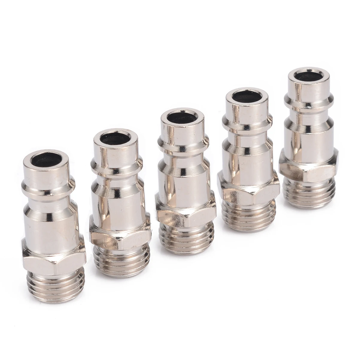 5pcs Copper Iron Euro Air Line Hose Fitting 1/4" BSP Male Quick Release Air Compressor Connector 33x11mm