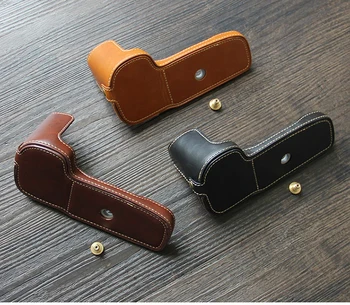 

Newest Camera Bag Case For Nikon Z6 Z7 PU Leather Half Body Set Cover With Battery Opening